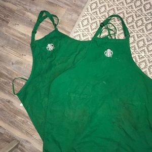 Two Starbucks aprons & one Starbucks hat